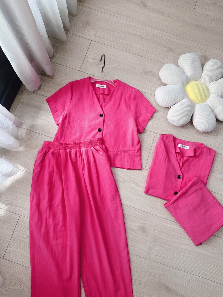 SET BỘ HỒNG ÁO CỔ TIM MIXBOM(XẢ 79k)