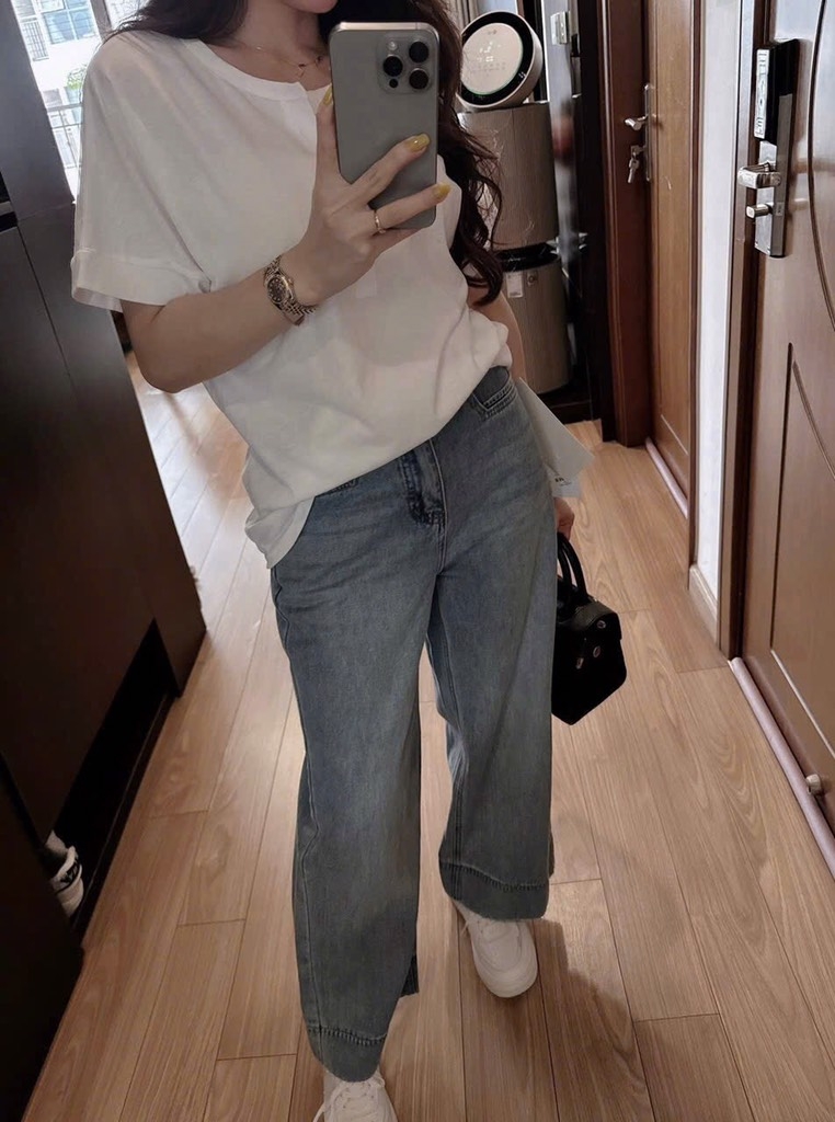 QUẦN JEANS NỮ SUÔNG GẤU TO TÚI VẠT SẴN