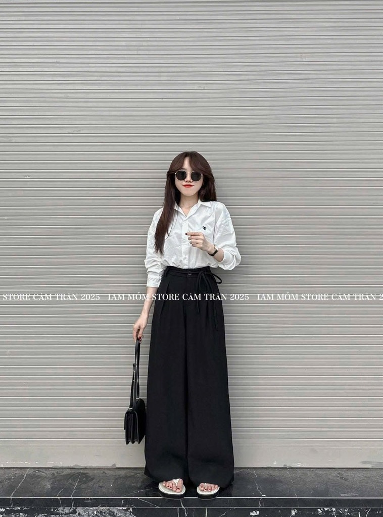 QUẦN SUÔNG VẢI 2 MÀU BUỘC DÂY NỮ