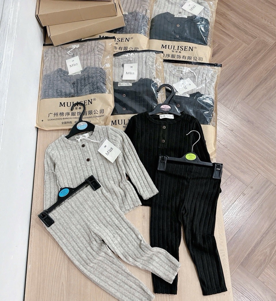SET 2 BỘ TĂM ĐŨA LÔNG BÉ GÁI BÉ TRAI