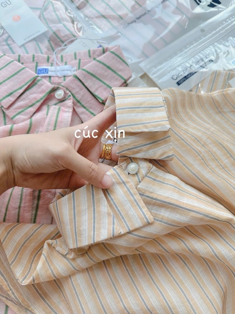 ÁO MI GU NHẬT KẺ 2 MÀU NỮ SẴN