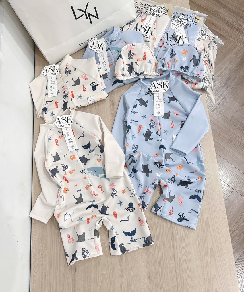 SET 2 BỘ BƠI ĐỘNG VẬT BÉ TRAI BÉ GÁI(XẢ 105k)
