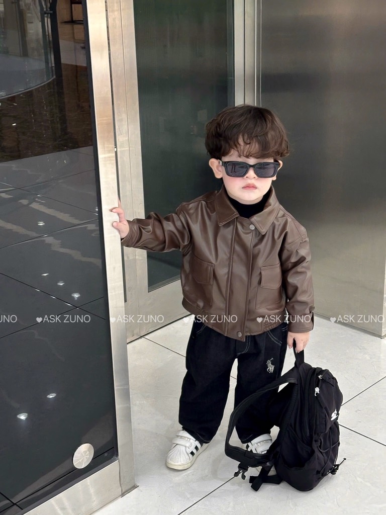 ÁO KHOÁC DA DÀI TAY SIÊU CHẤT – CỰC PHONG CÁCH CHO BÉ TRAI