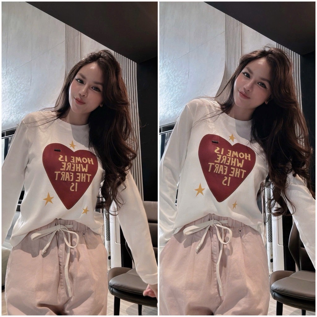 SET DÀI ÁO TIM QUẦN HỒNG NỮ THU ĐÔNG