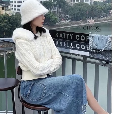 ÁO LEN NỮ CỔ LÔNG Q.C THU ĐÔNG HOT HIT SẴN