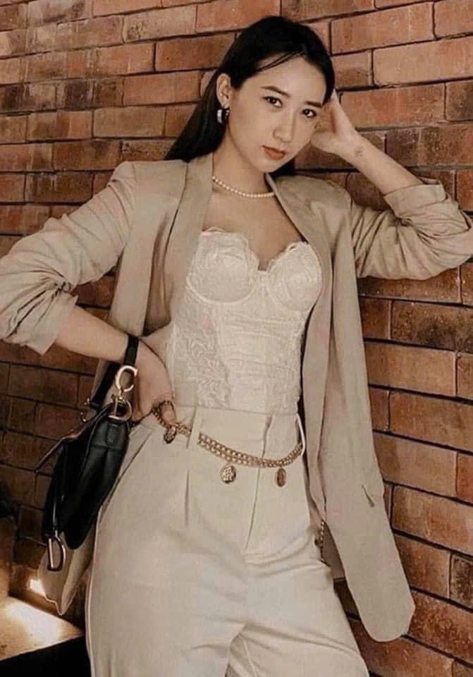ÁO BLAZER LI-EN ÉP MÙNG PHỐI TAY KẺ 2 LỚP NỮ THU ĐÔNG SẴN