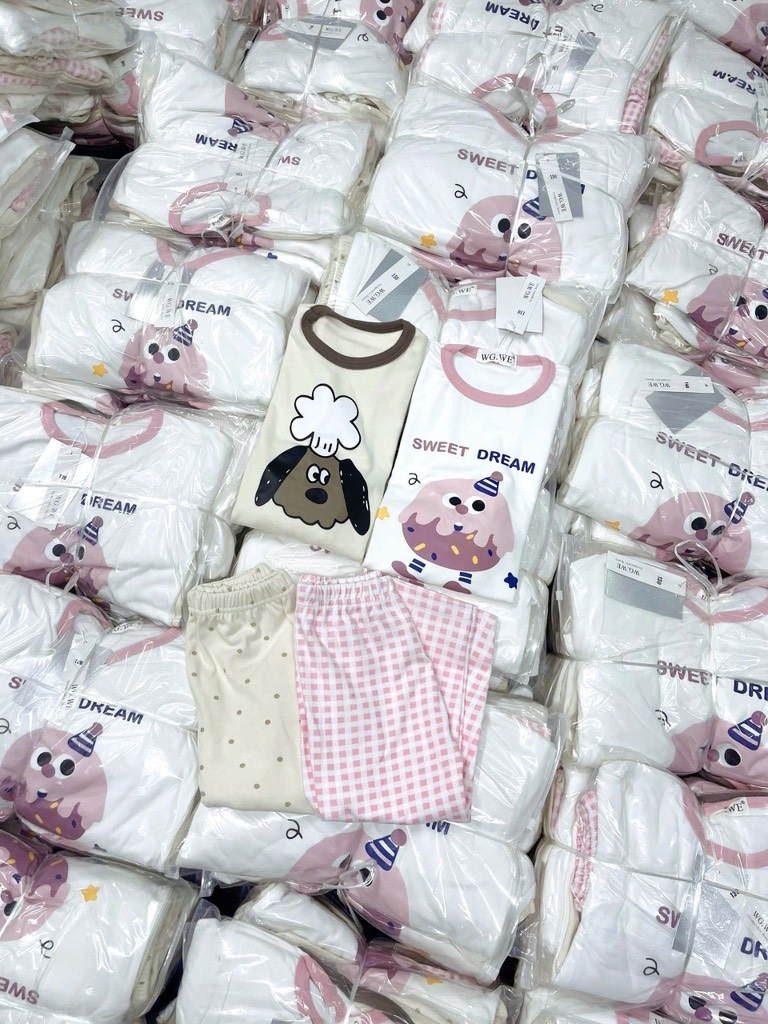 SET 2 BỘ DÀI NỈ LÔNG HỒNG BÉ GÁI