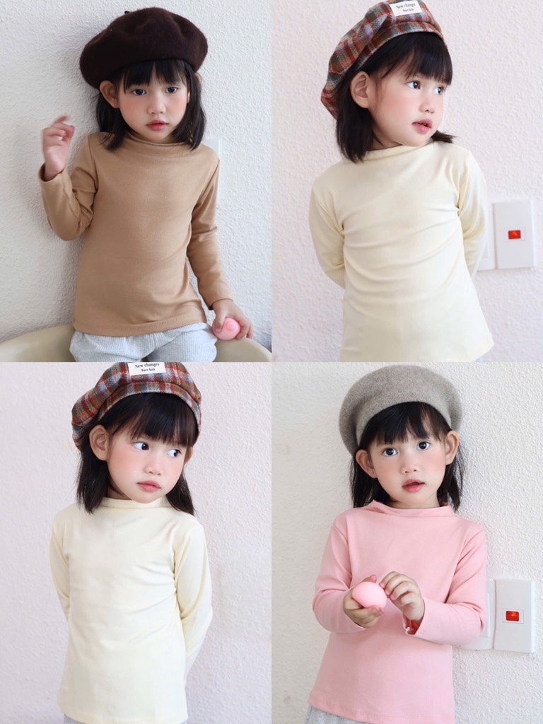ÁO GIỮ NHIỆT CỔ ÔM DÀI TAY BÉ SẴN(SALE 95k)