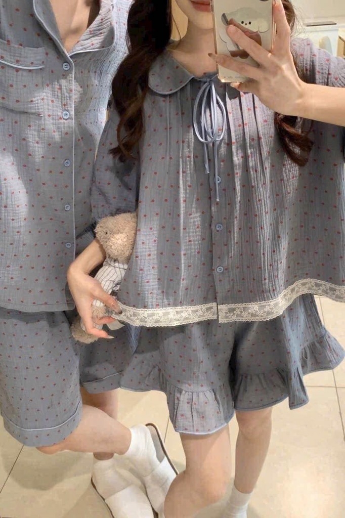 SET BỘ PIJAMA XÔ MUSLIN XÁM HOT HOT CHO NỮ( XẢ 129k )