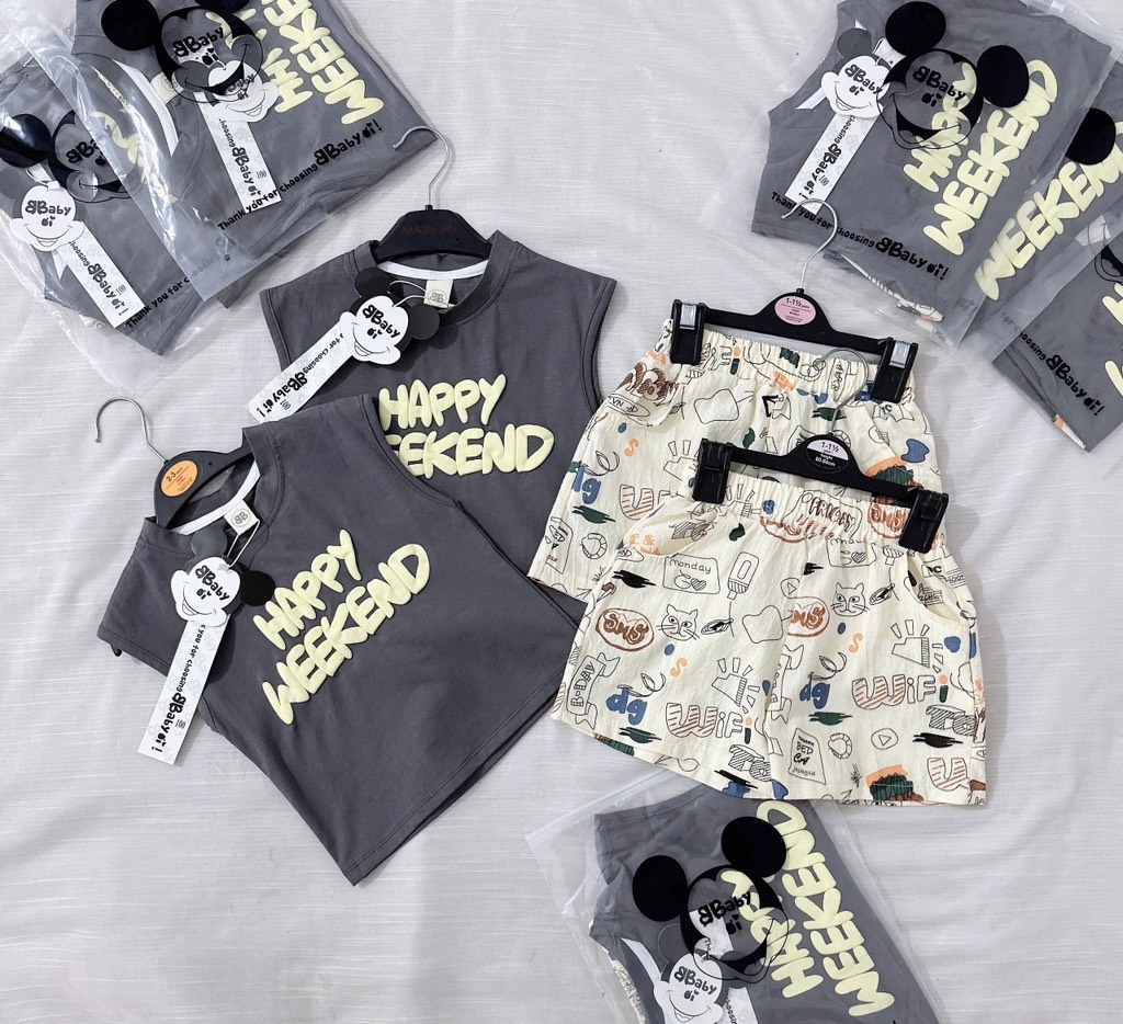 SET CỘC WEEKEND XÁM BÉ TRAI (xả 59k )
