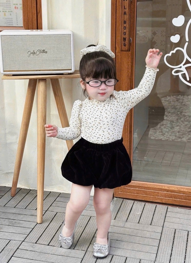 SET BỘ DÀI 3 ÁO GIỮ NHIỆT MIX QUẦN PHỒNG NHUNG BÉ GÁI