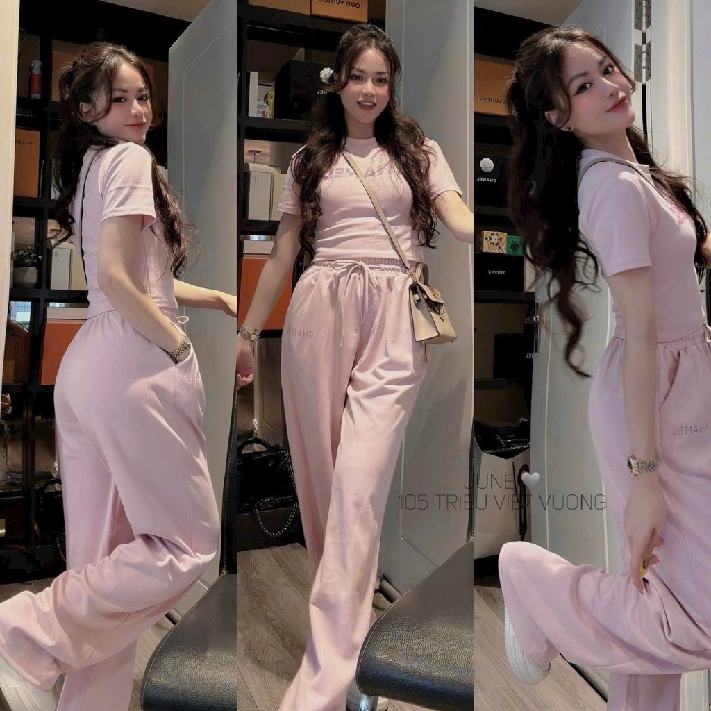 SET BỘ HỒNG ĐÍNH ĐÁ CELINE NỮ