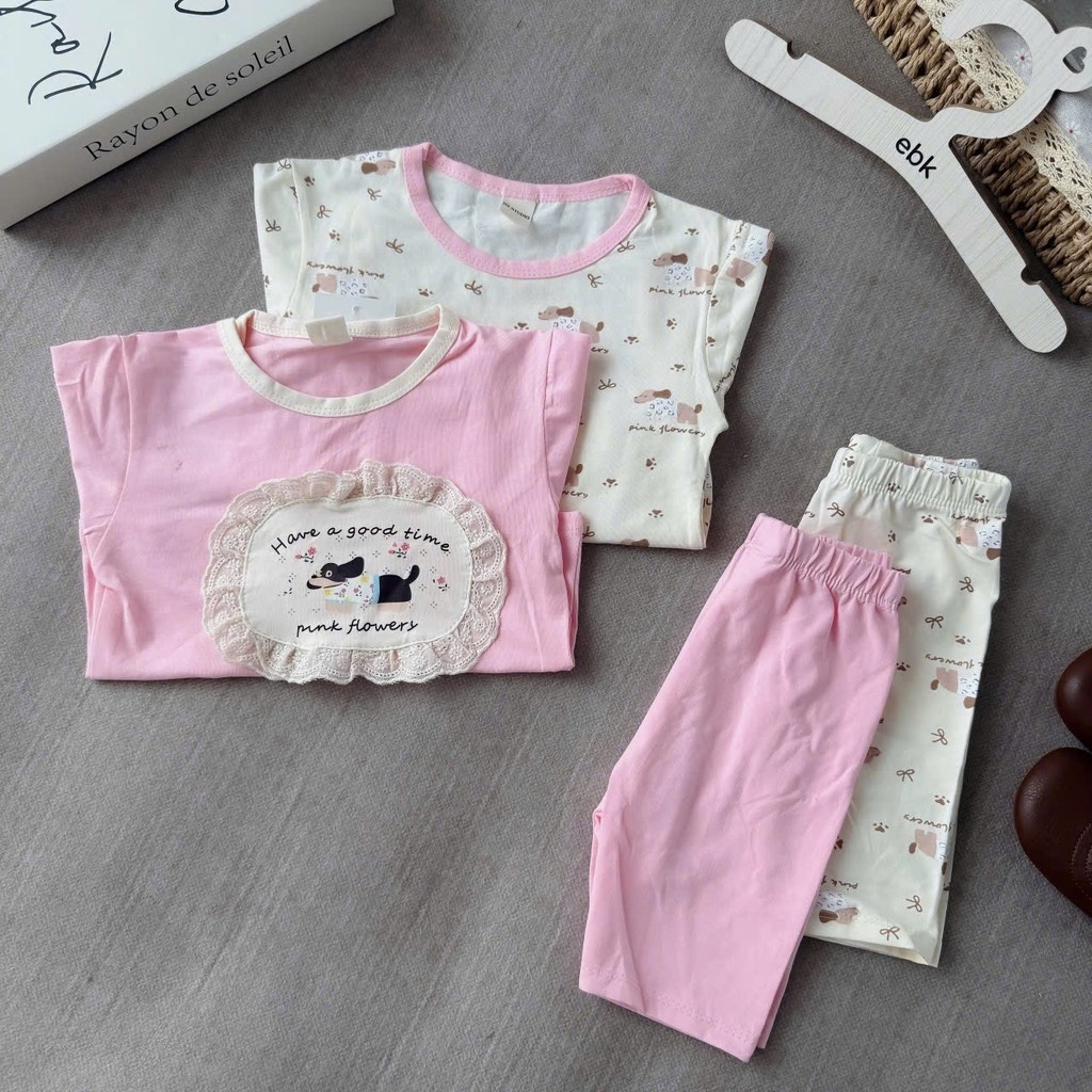 SET 2 BỘ IN CÚN TONE HỒNG BÉ GÁI SẴN( xả 85k)
