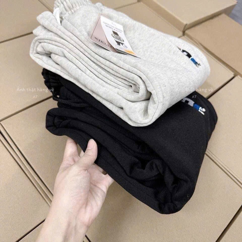 SET 2 QUẦN NỈ NỮ JOGGER THÊU GẤU WHO THU ĐÔNG SẴN