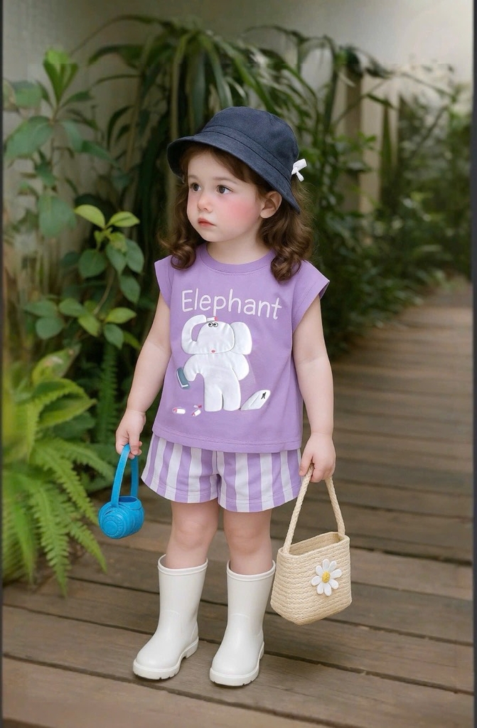 BỘ ELEPHENT VOI TÍM BÉ GÁI