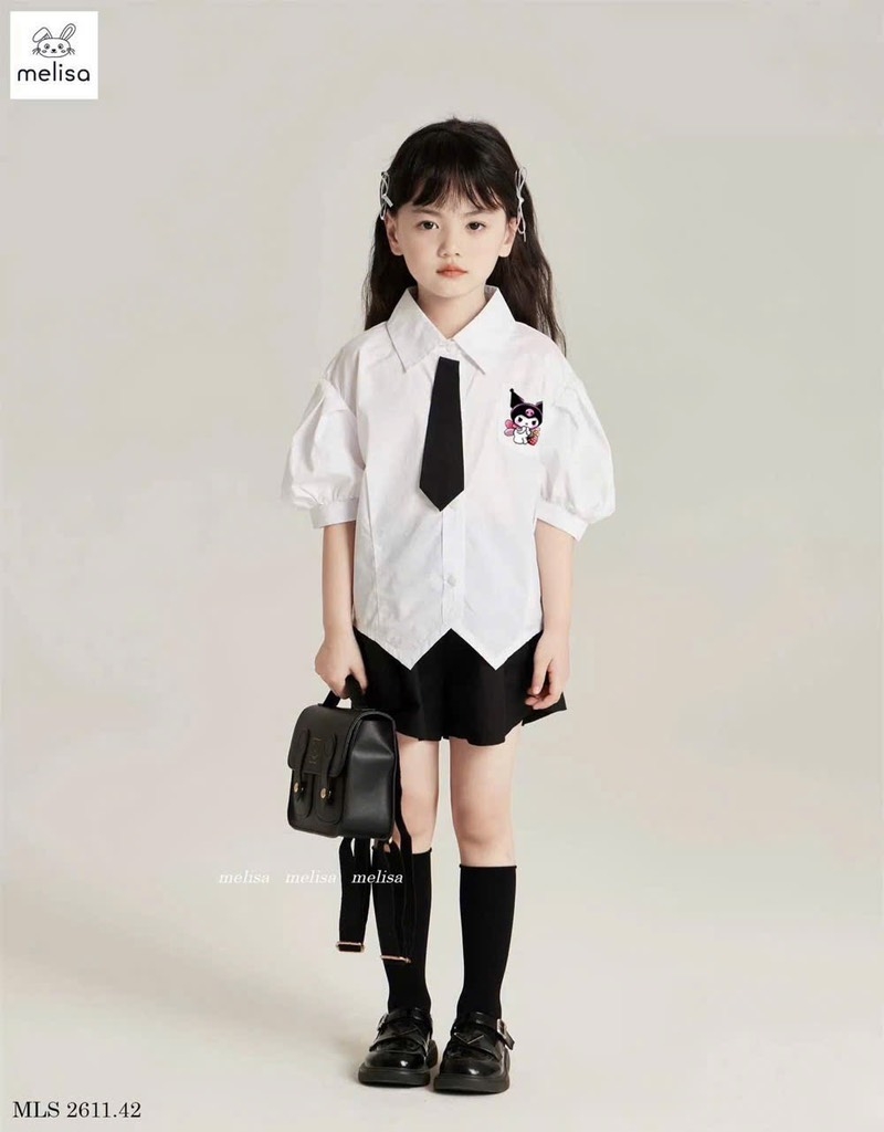 SET CỘC ÁO SƠ MI TRẮNG KÈM QUẦN VÁY KURUMI BÉ GÁI SẴN( xả 69k)