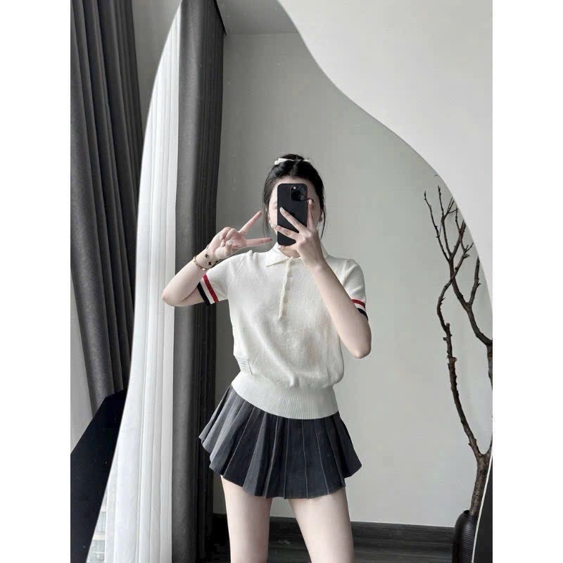 ÁO LEN CỘC TAY 2 MÀU VIỀN TAY NỮ THU ĐÔNG SẴN