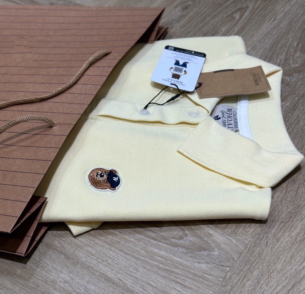 ÁO POLO VÀNG THÊU GẤU TUỒN NỮ