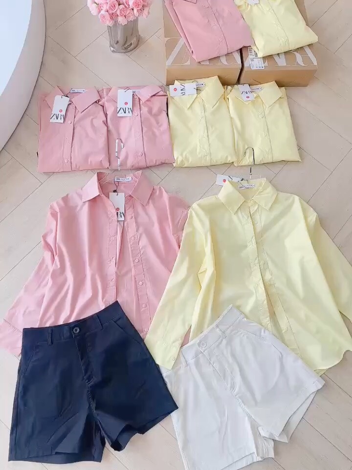 SET ÁO SƠ MI MIX QUẦN SHORT NỮ (SALE 143k)