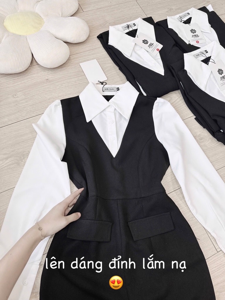 VÁY PHỐI XẺ TRƯỚC NẮP TÚI NỮ THU ĐÔNG SẴN