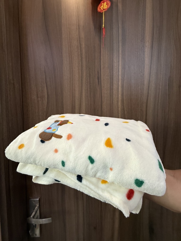ĐỒ PHÒNG TẮM - SET 3 KHĂN TẮM CÚN CHẤM BI