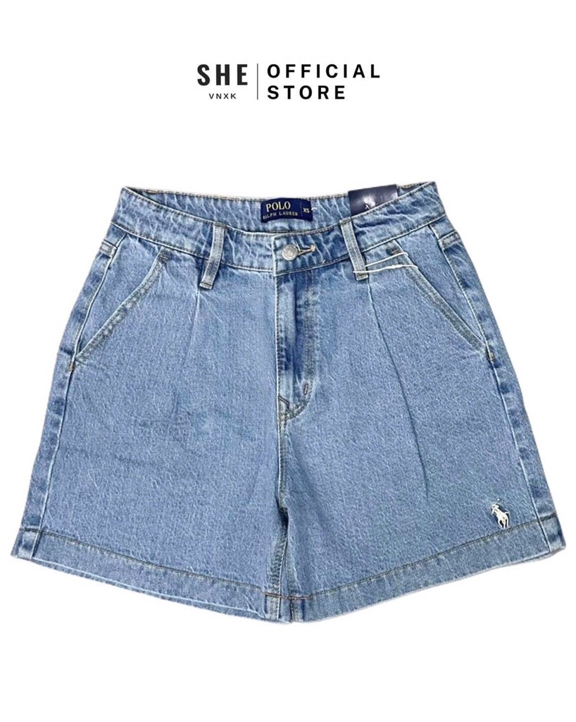 QUẦN SHORT JEAN NỮ XANH THÊU NGỰA SẴN (SALE 109k)