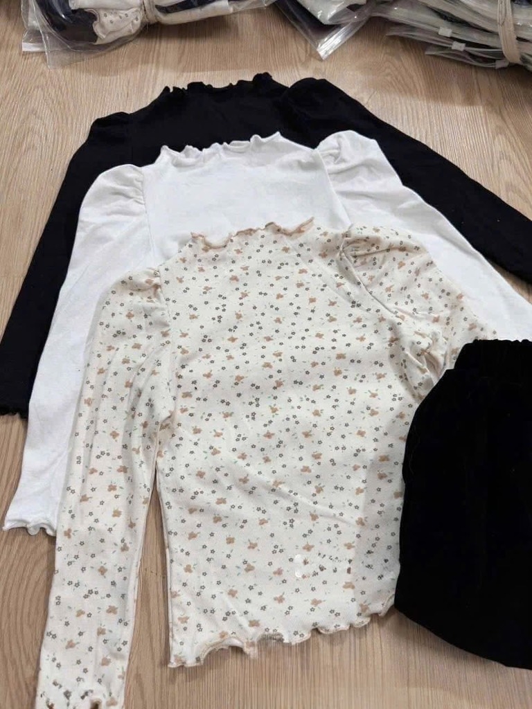 SET BỘ DÀI 3 ÁO GIỮ NHIỆT MIX QUẦN PHỒNG NHUNG BÉ GÁI