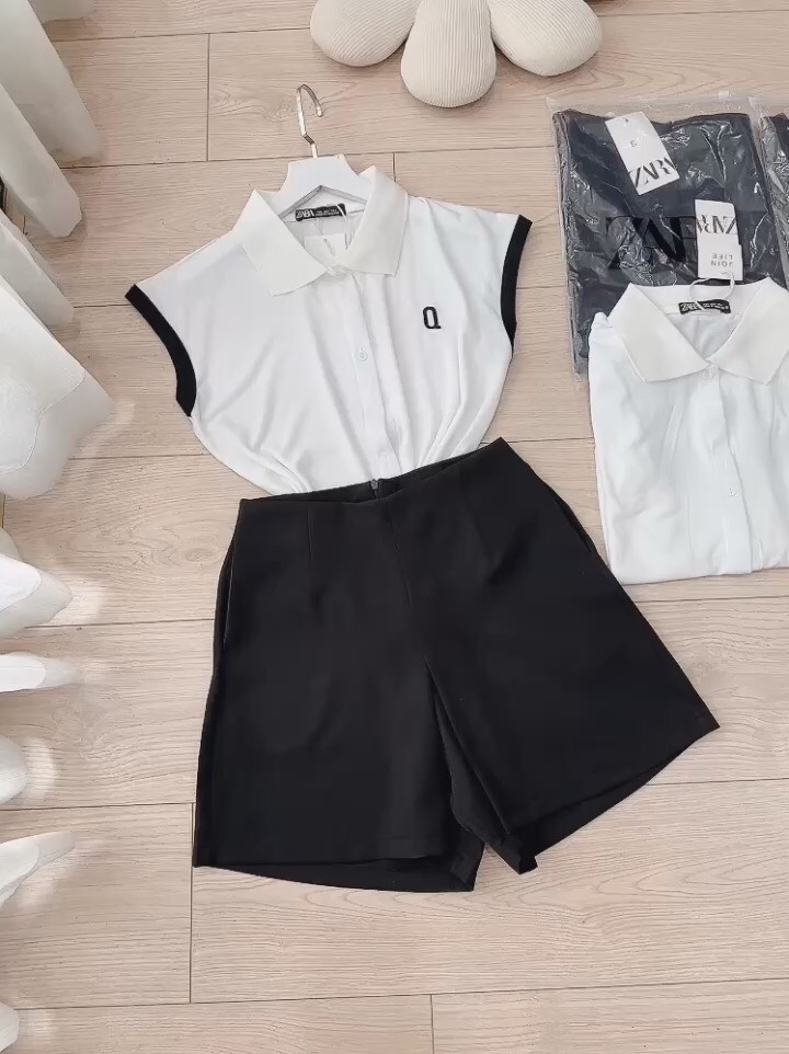 SET ÁO THÊU QUẦN THIẾT KẾ VẠT LI TRƯỚC NỮ SẴN