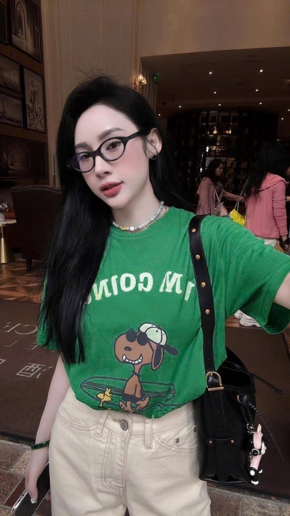 ÁO COTTON XANH HAWAI I AM GOING NỮ