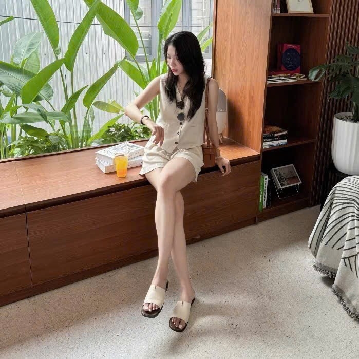 SET LINEN ZARRA 2 LỚP BUỘC SAU NỮ (HÀNG ĐẮT) SẴN (SALE 158k)