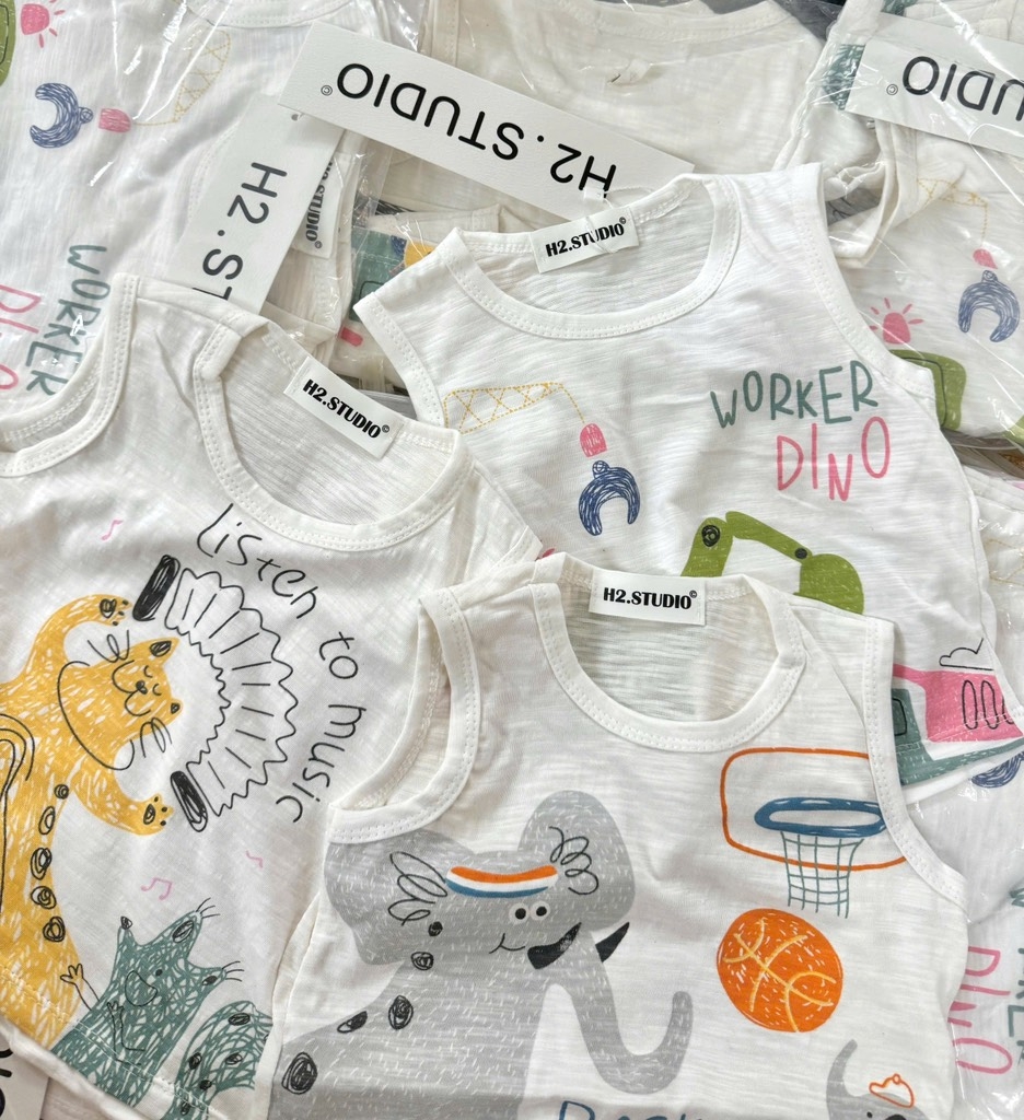 SET 3 ÁO BA LỖ COTTON XƯỢC BÉ TRAI ( xả 67k)