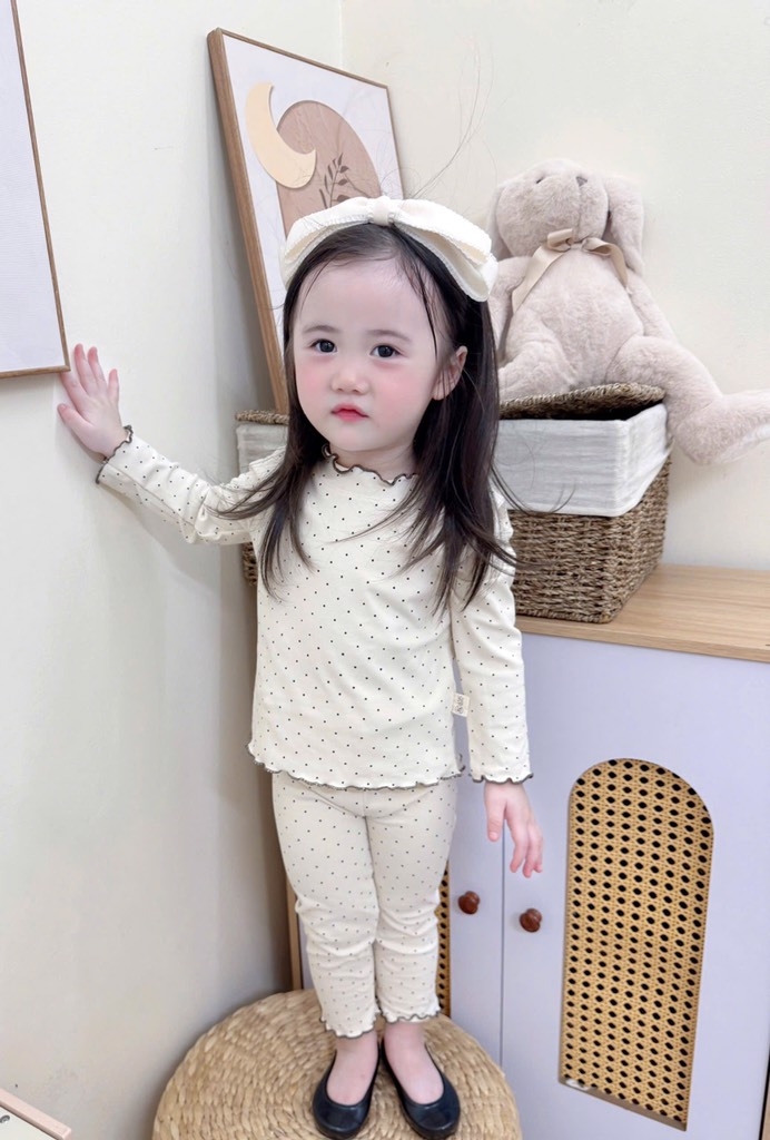 SET BỘ ZIP DÀI CHẤM BI 3 MÀU BÉ GÁI(XẢ 55k)