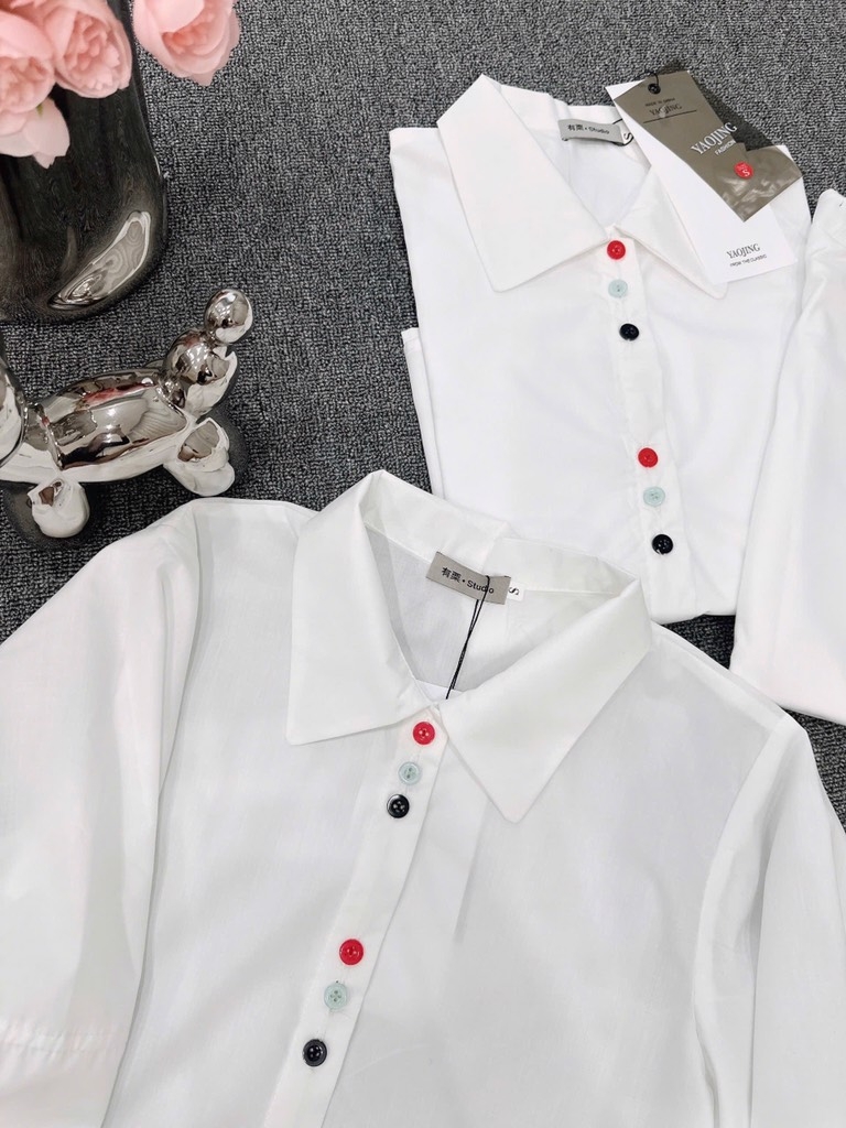 ÁO SƠ MI TKE CÚC 3 MÀU NỮ SẴN (SALE 49k)