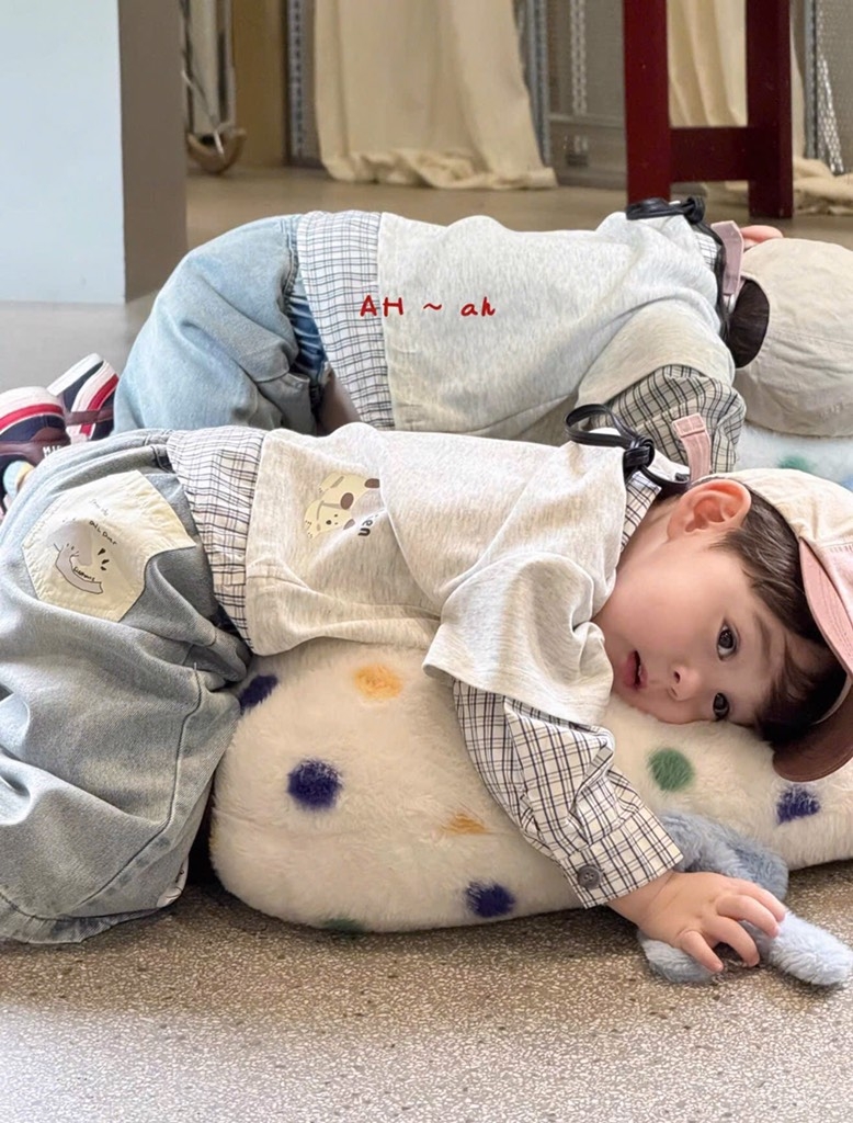 SET BỘ DÀI ÁO PHỐI SƠ MI KẺ QUẦN BÒ BÉ TRAI