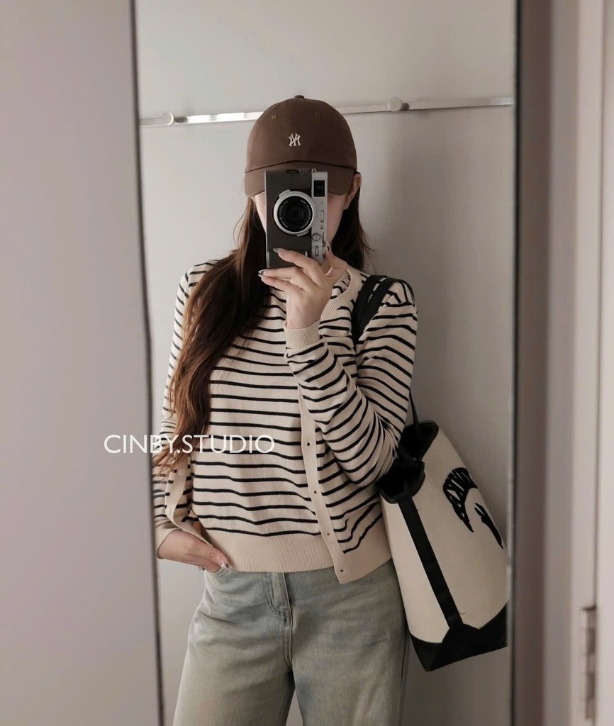 SET 2 ÁO LEN KẺ CDG VÀ CỘC TAY NỮ THU ĐÔNG