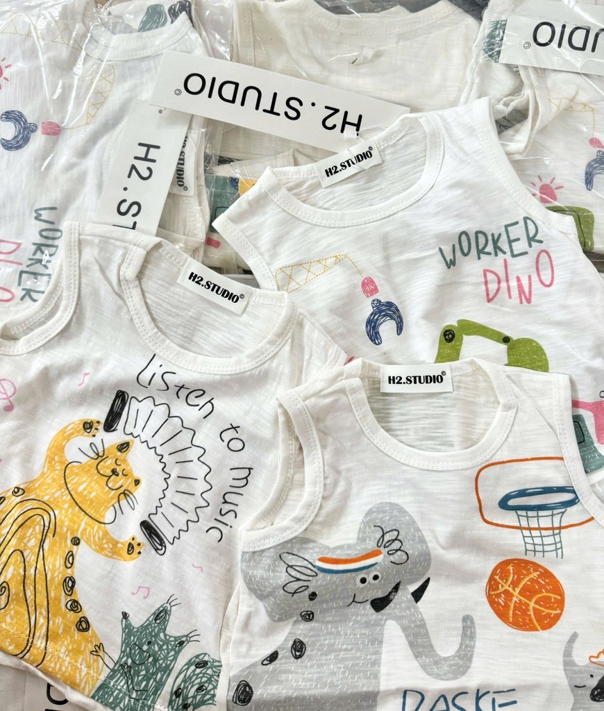 SET 3 ÁO BA LỖ COTTON XƯỢC BÉ TRAI ( xả 67k)