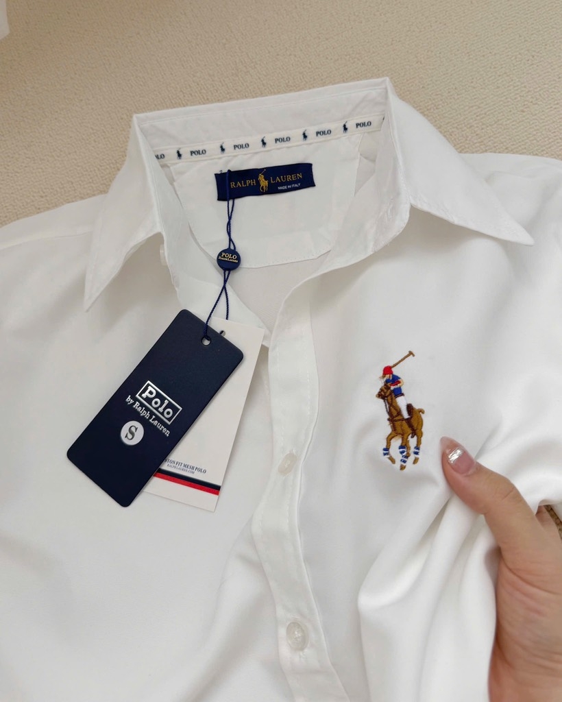 ÁO SƠ MI NỮ CỘC TAY POLO THÊU NGỰA SẴN (SALE 55k)