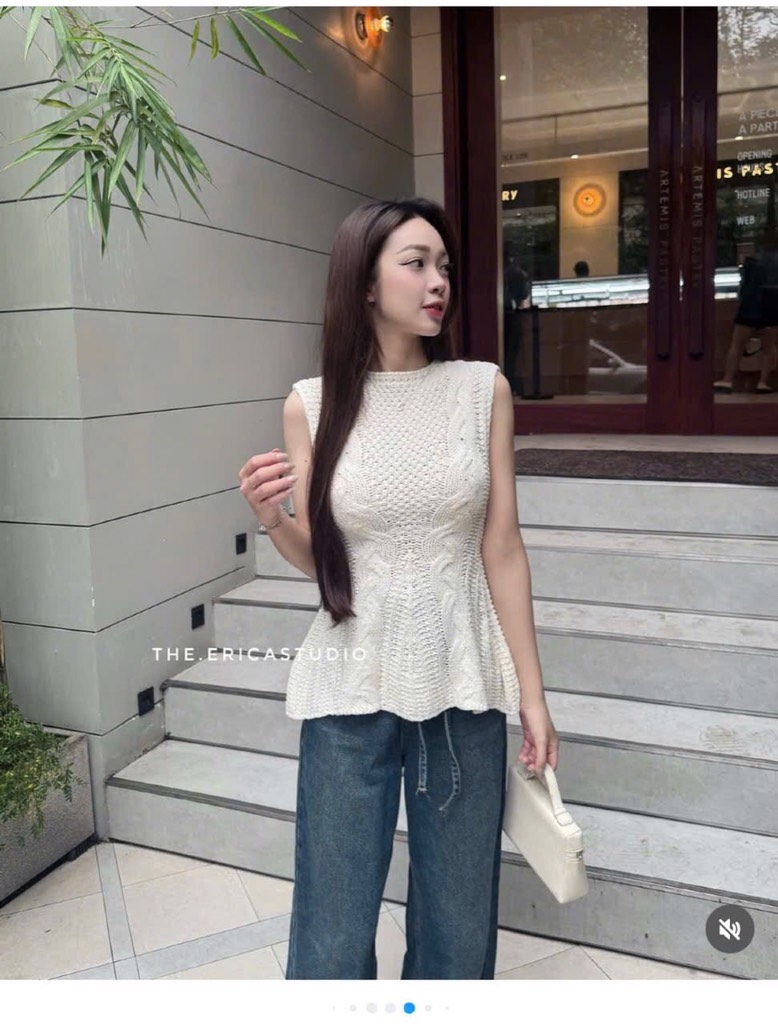 ÁO LEN SÁT NÁCH XOẮN THỪNG XOÈ DÁNG DÀI NỮ SẴN