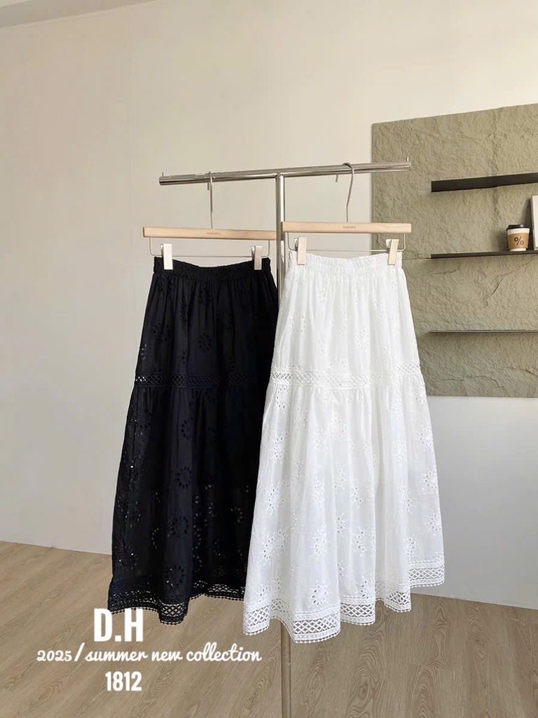 VÁY DÀI REN HOẠ TIẾT 3 MÀU CHO NỮ