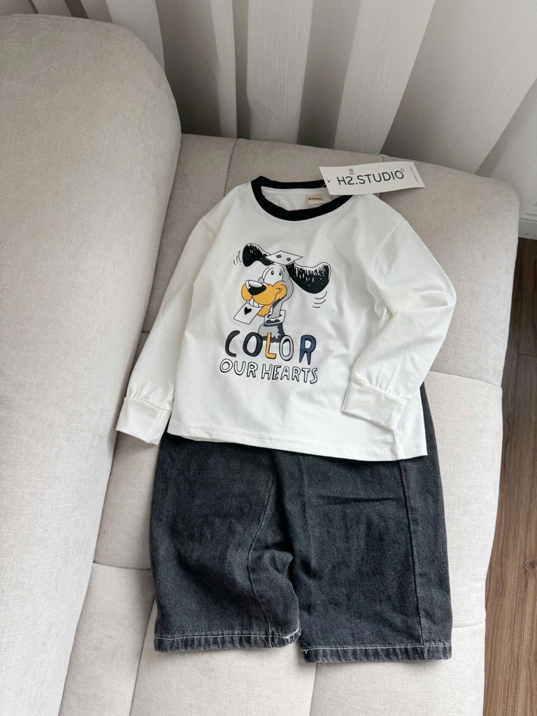 SET BỘ DÀI ÁO COTTON QUẦN BÒ BÉ TRAI SẴN(XẢ 65k)