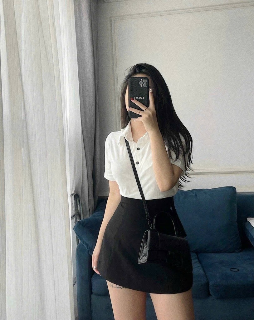 ÁO POLO CỔ ĐỨC TAY BỒNG NỮ
