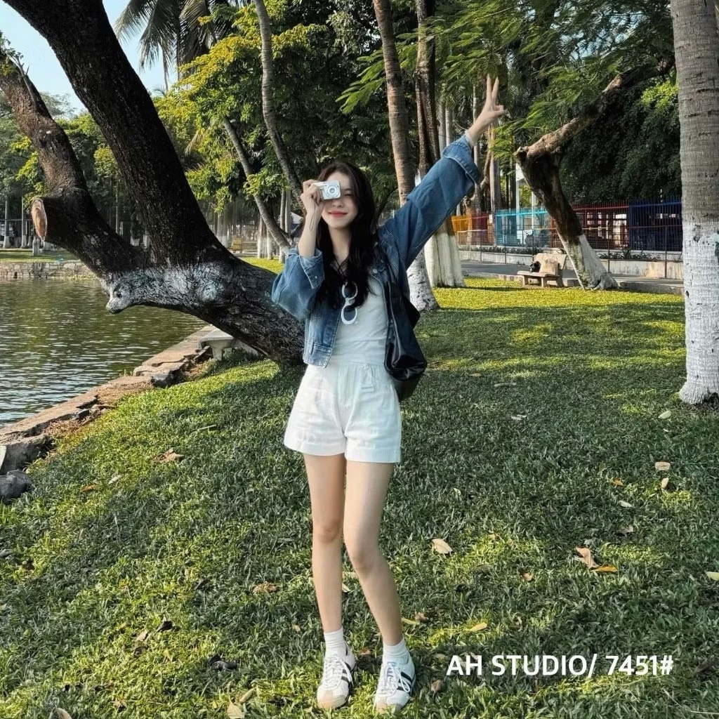 QUẦN SOOC JEAN NỮ TRẮNG BASIC
