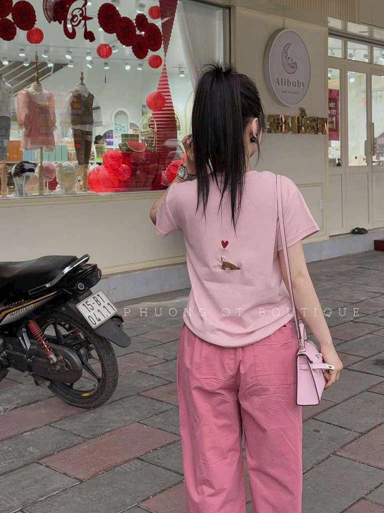 SET BỘ ÁO PHÔNG QUẦN BAGGY HỒNG NỮ