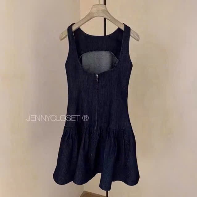 VÁY BÒ NỮ - VÁY BÒ GIẤY HỞ LƯNG SẴN