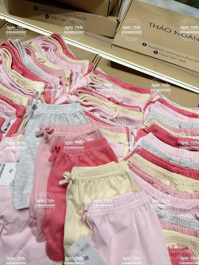 SET 5 QUẦN PASTEL TONE HỒNG BE GHI BÉ GÁI