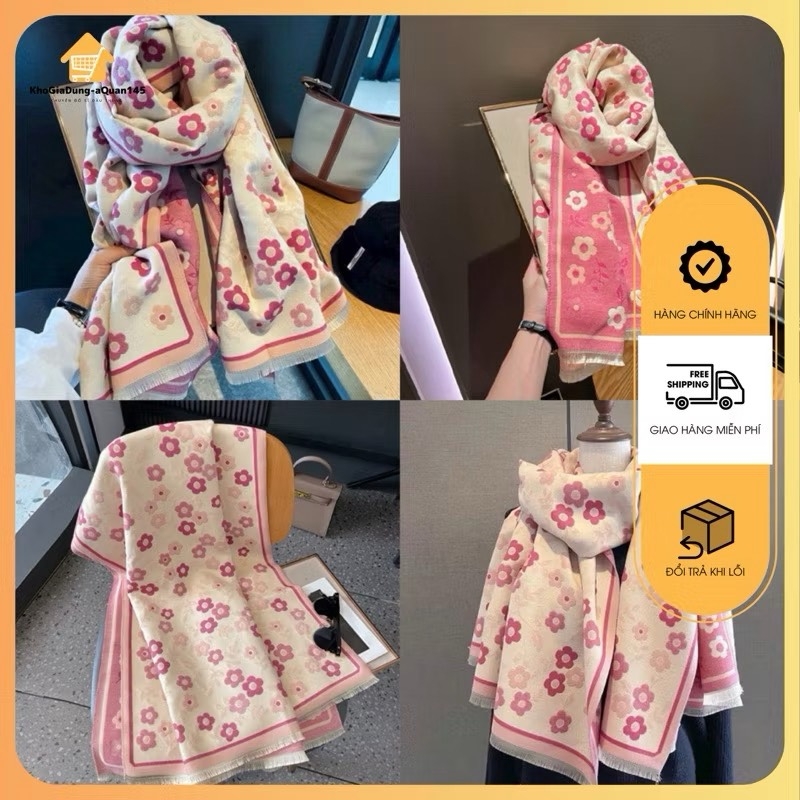 KHĂN MŨ - KHĂN CHOÀNG HOA ANH ĐÀO HỒNG NỮ THU ĐÔNG