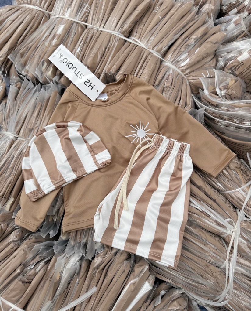 ĐỒ BƠI BỘ BƠI XUẤT HÀN NÂU KẺ BÉ TRAI SẴN (SALE 35k)