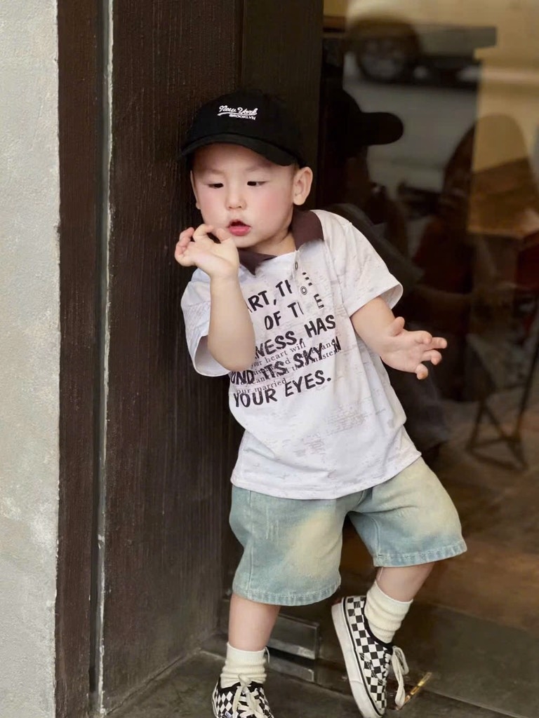 SÉT ÁO POLO LOANG QUẦN NGỐ JEAN ỐP TÚI CHO BÉ TRAI