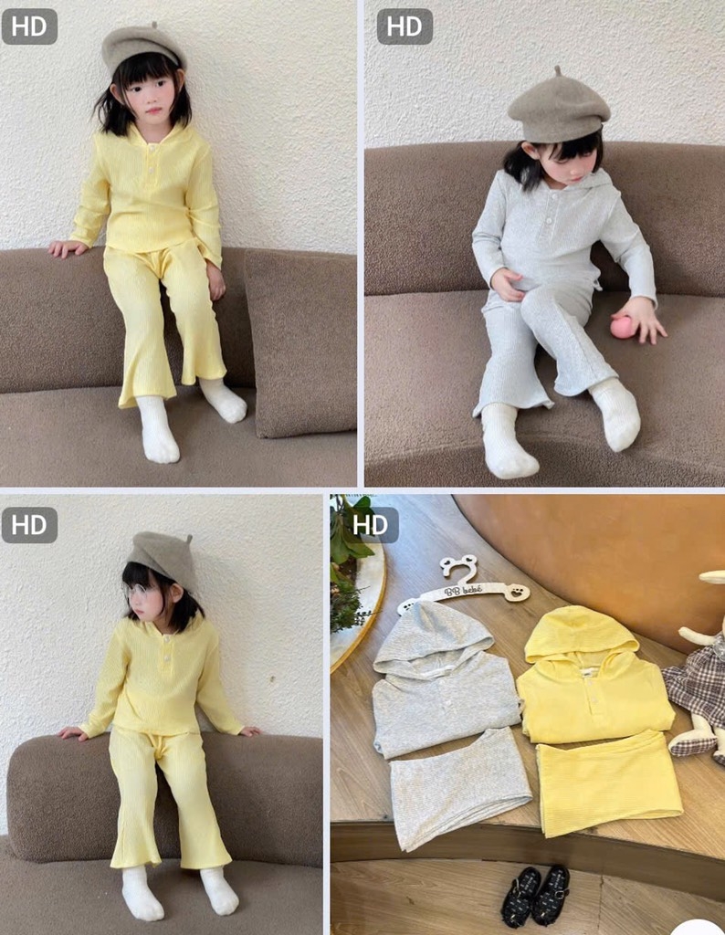 SET 2 BỘ TĂM DÀI BASIC CÓ MŨ BÉ GÁI