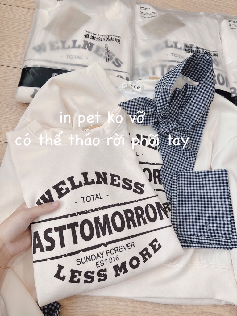 ÁO PHỐI KẺ MIXX KHĂN WELLNESS NỮ THU ĐÔNG SẴN - (SALE 79k)